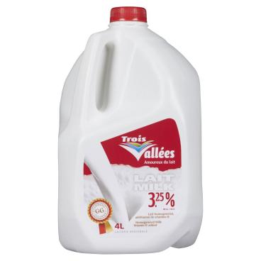 Laiterie des Trois Vallées Inc Homogenized Milk 3.25% M.F. 4L