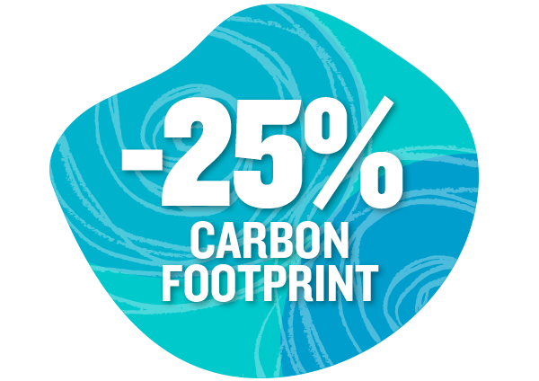 -25% carbon footprint