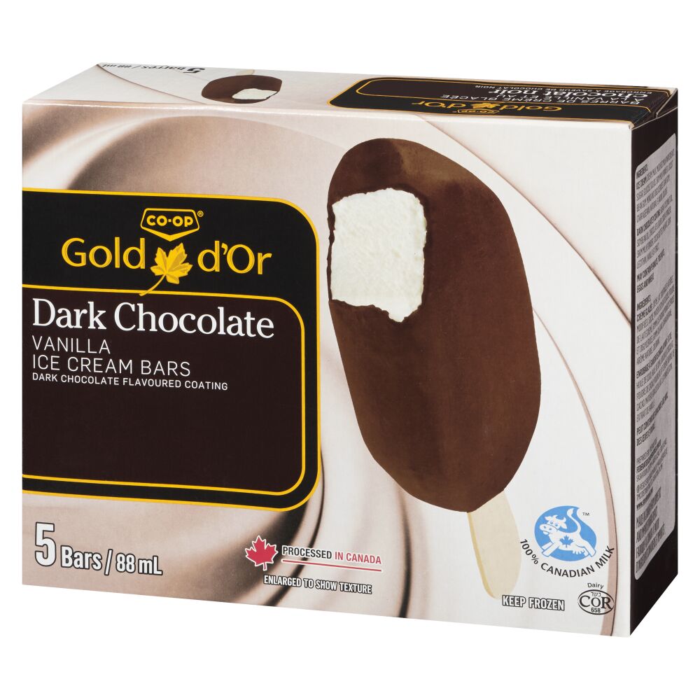 CO-OP Gold Dark Chocolatey Vanilla Ice Cream Bar 5x88ml