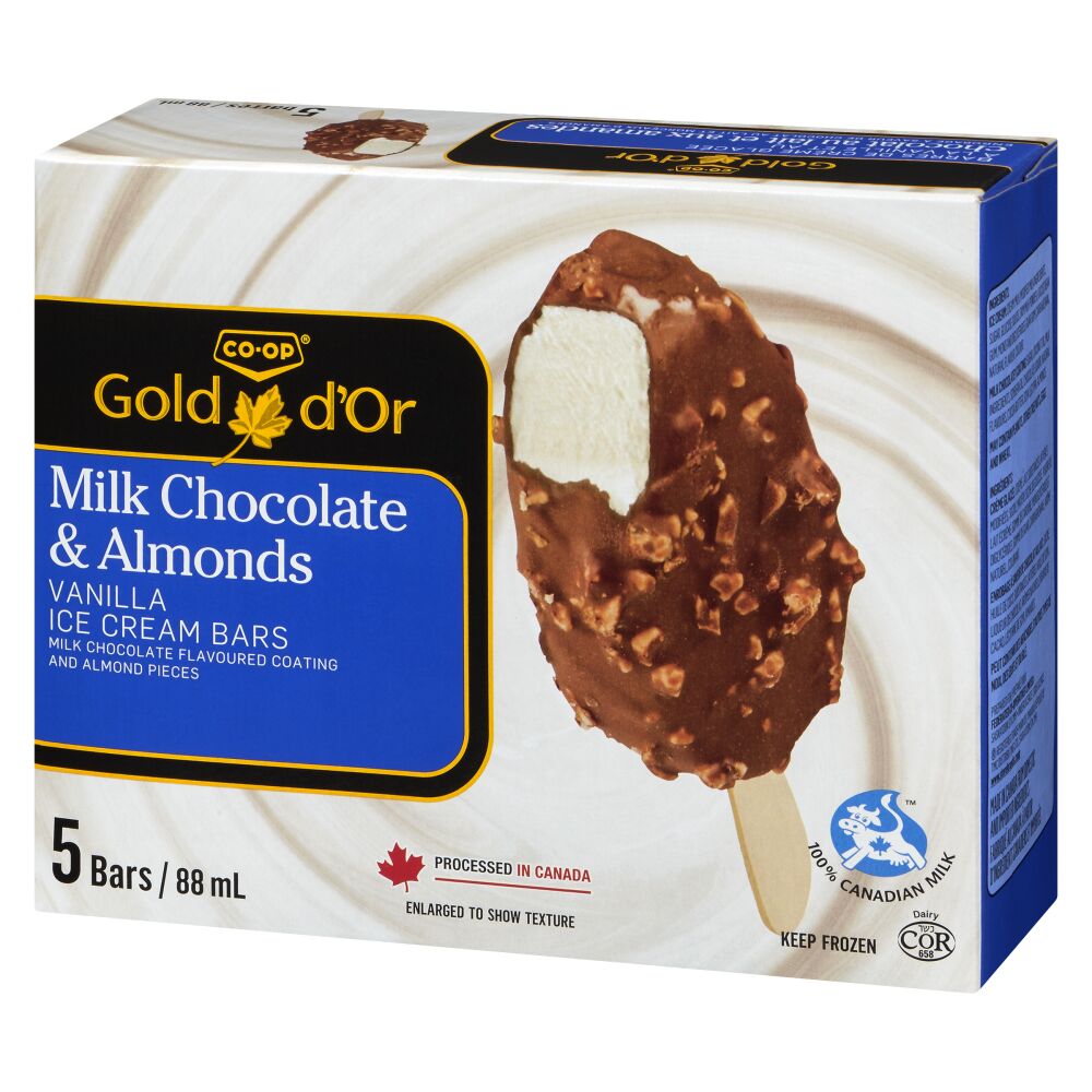 CO-OP Gold Vanilla Almond Ice Cream Bar 5x88ml