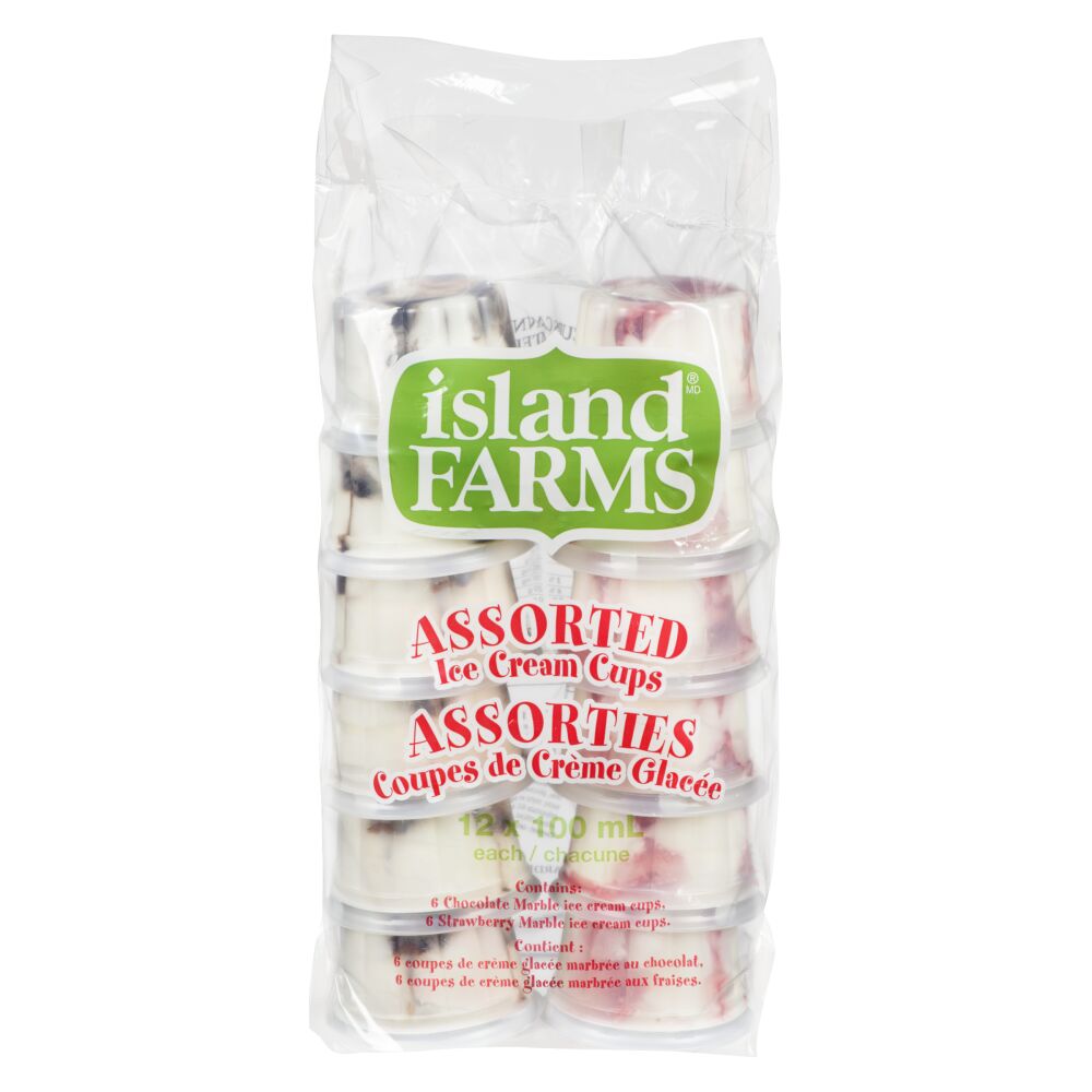 Island Farms Assorted Ice Cream Cups 12x100ml