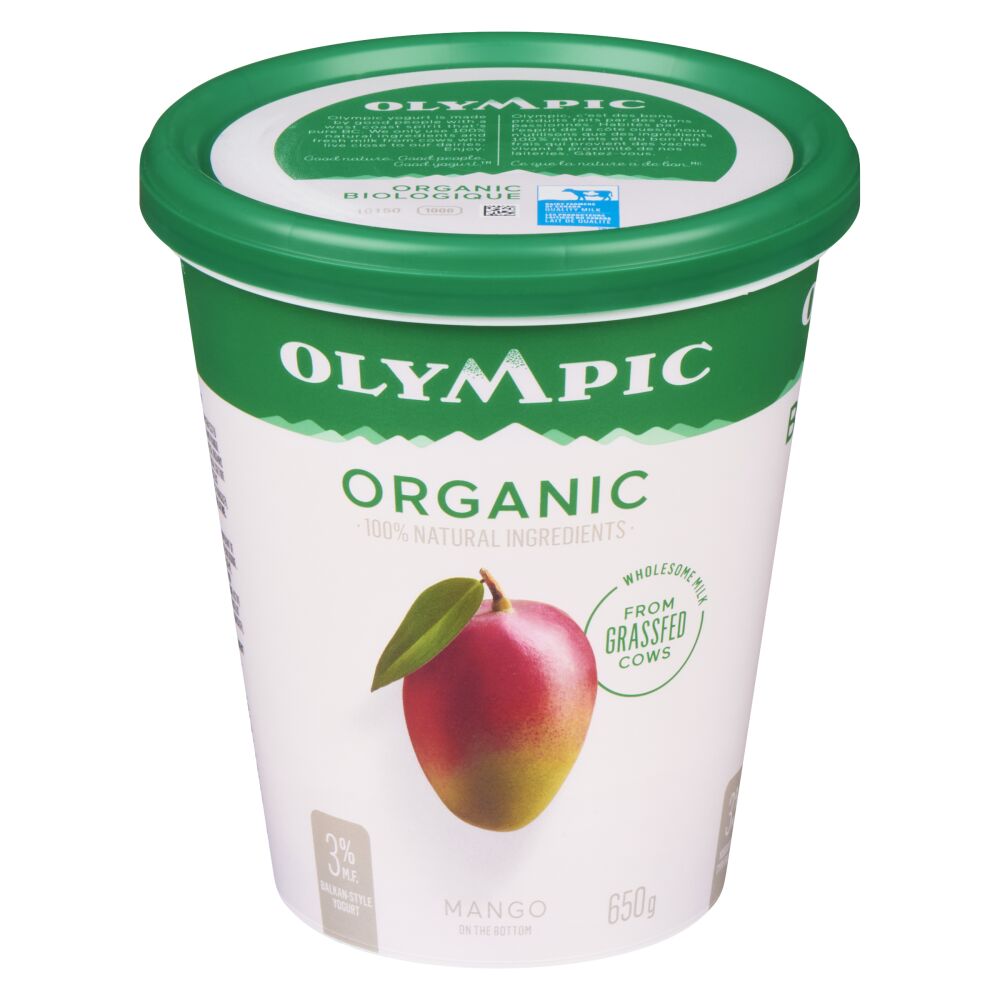 Olympic Organic Mango Balkan Style Yogurt 3% M.F. 650g