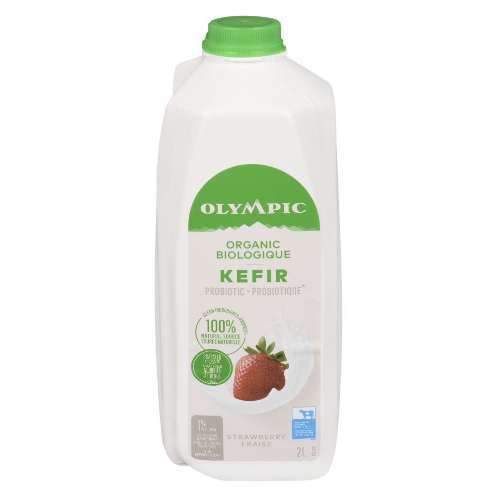 Olympic Organic Probiotic Grassfed Strawberry Kefir 1% M.F. 2L