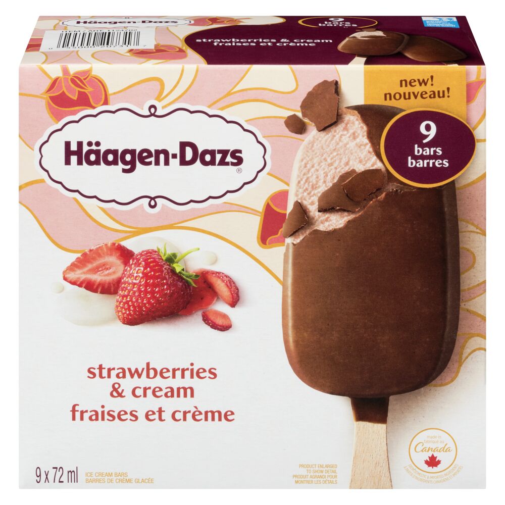 Häagen-Dazs Strawberries & Cream Ice Cream Bars 9x72ml