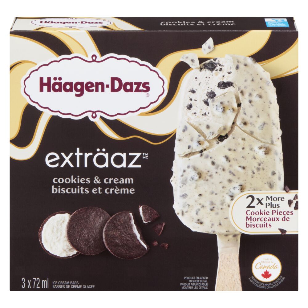 Häagen-Dazs Cookies & Cream Ice Cream Bars 3x72ml