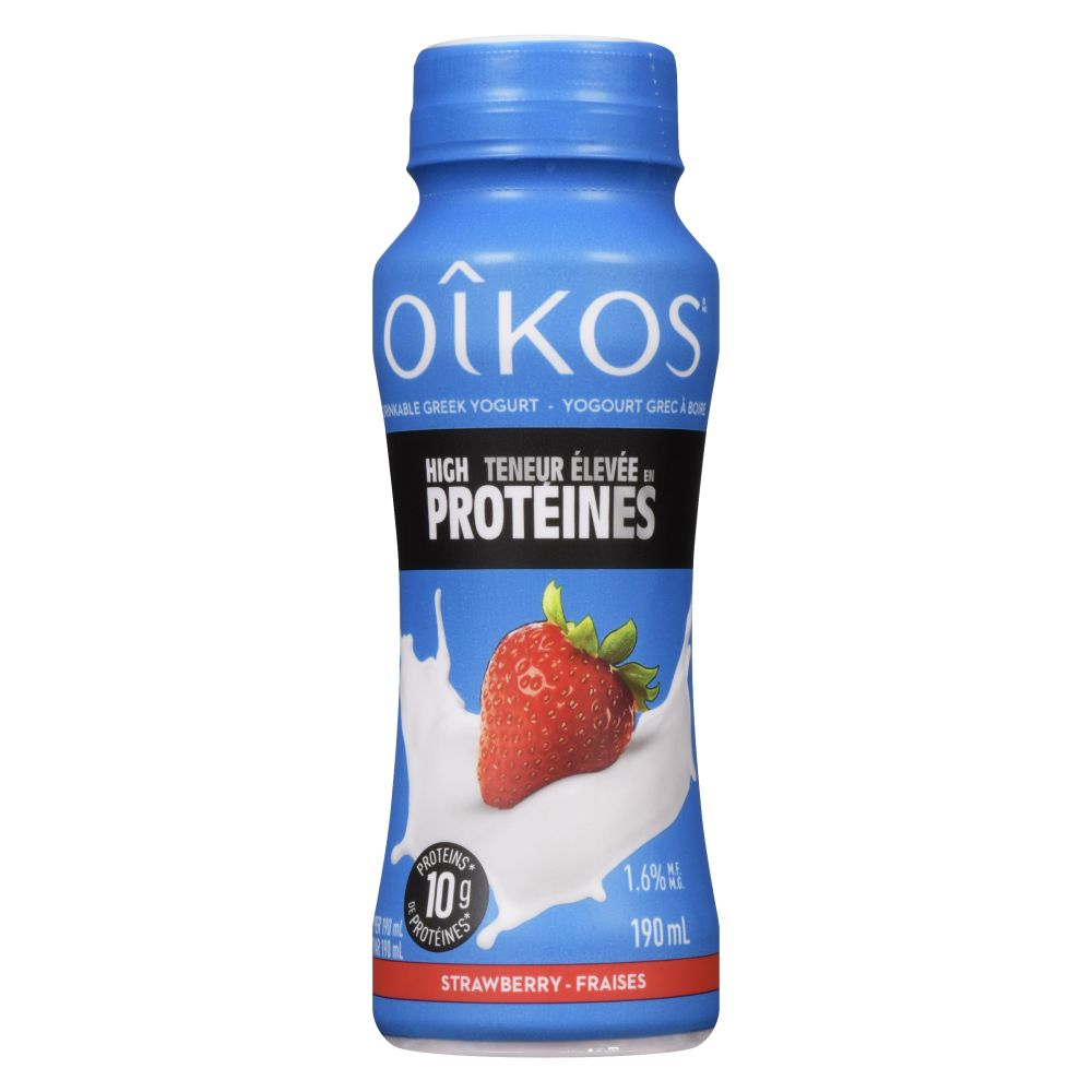 Oîkos High Protein Strawberry Drinkable Greek Yogurt 1.5% M.F. 190ml