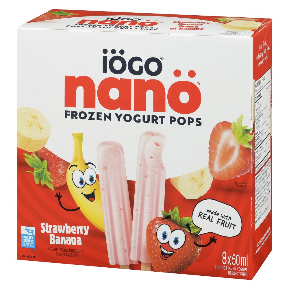 Iögo Nanö Strawberry Banana Frozen Yogurt Pops 8x50ml