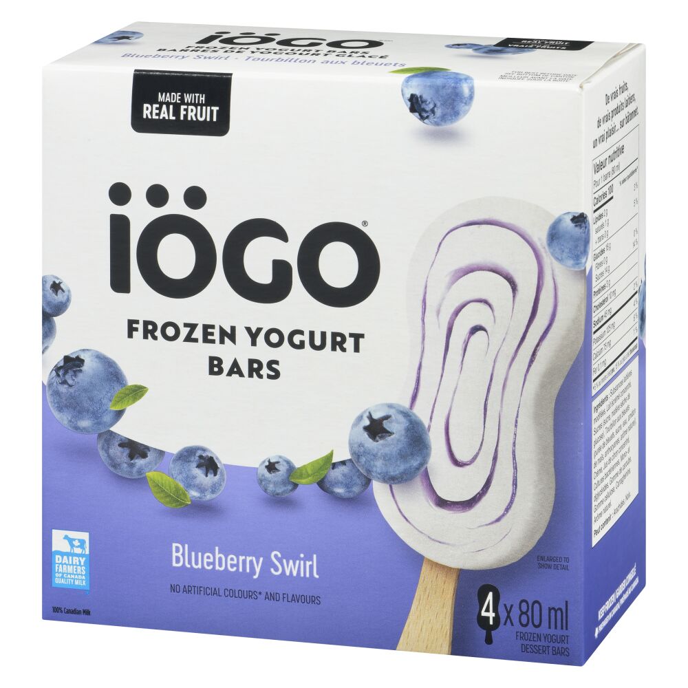 Iögo Blueberry Swirl Yogurt Bars 4x80ml