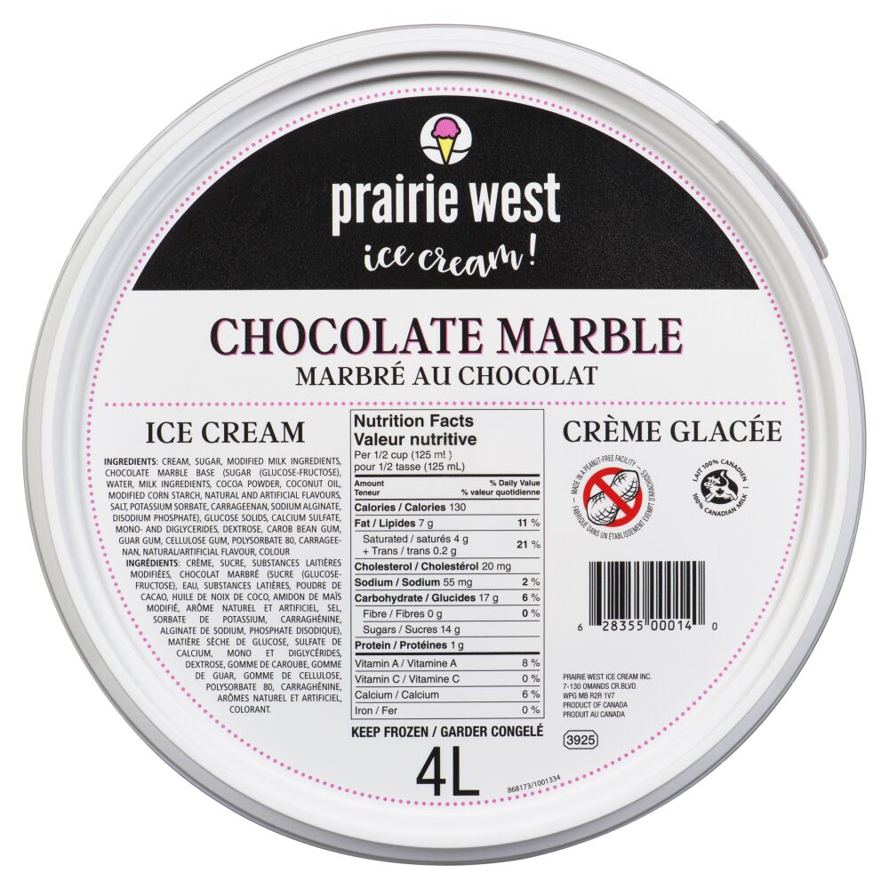 Prairie West Ice Cream! Chocolate Marble Ice Cream 4L