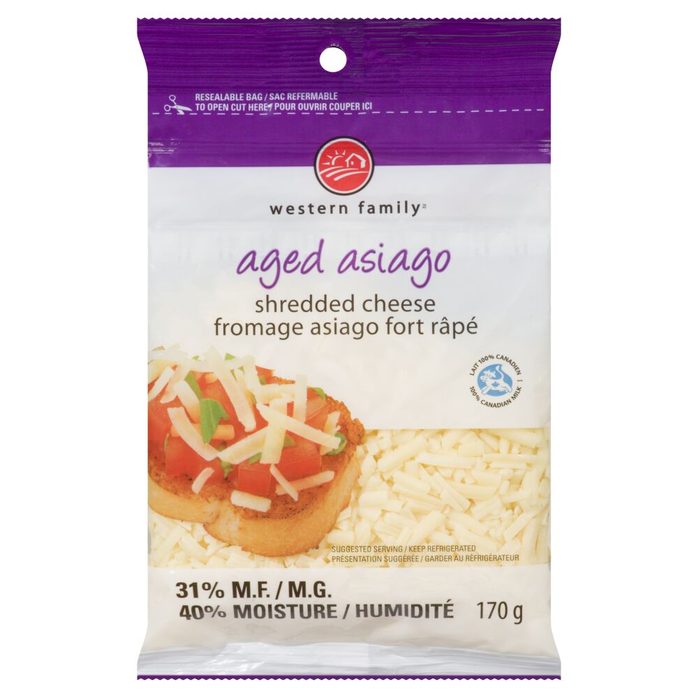 Western Family Shredded Aged Asiago Type 170g
