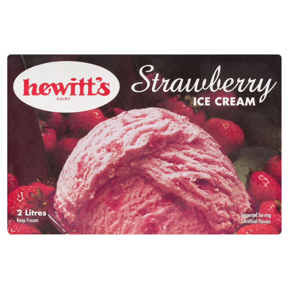 Hewitt's Dairy Strawberry Ice Cream 2L