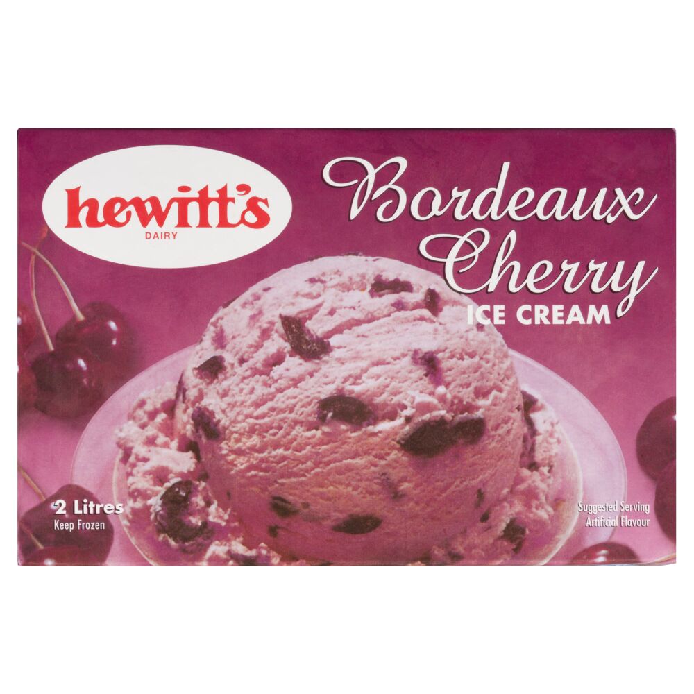 Hewitt's Dairy Bordeaux Cherry Ice Cream 2L