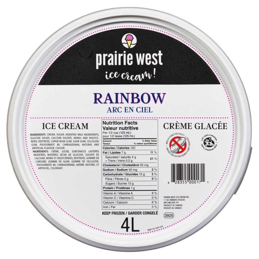 Prairie West Ice Cream! Rainbow Ice Cream 4L