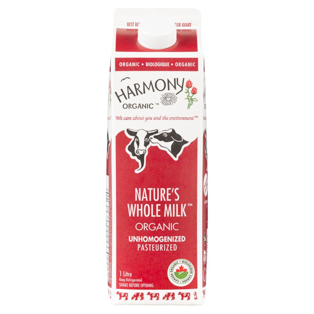 Harmony Organic Organic Nature's Whole Milk Unhomogenized 1L | Canadian ...