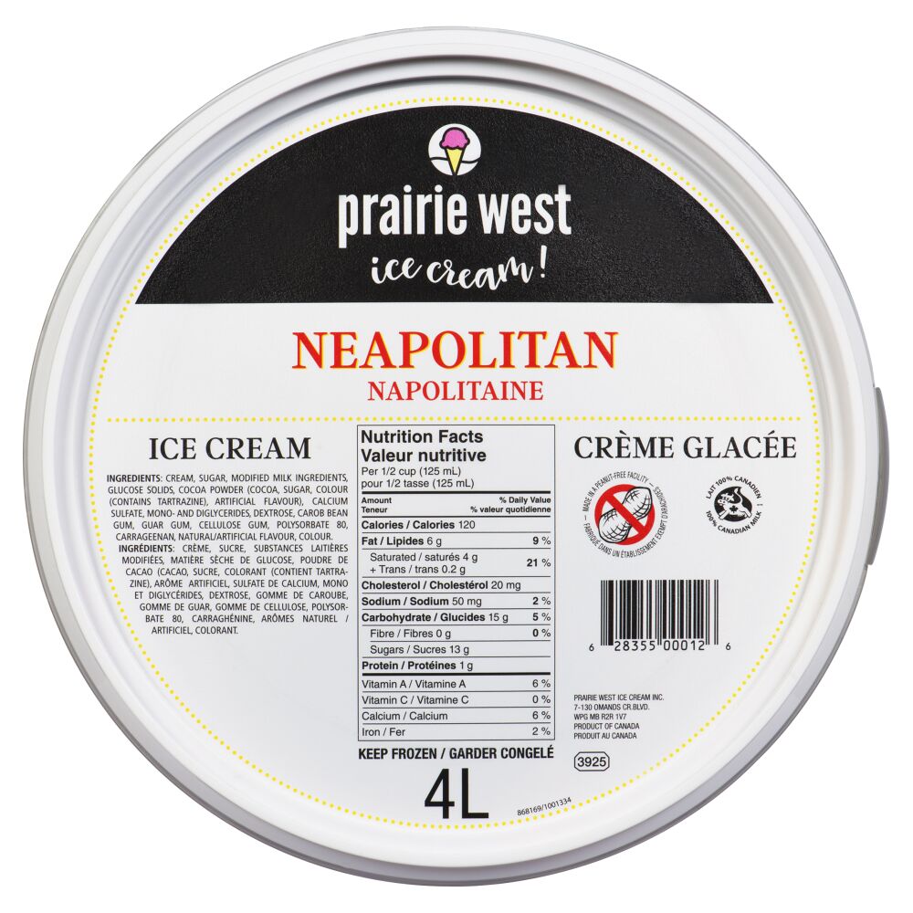 Prairie West Ice Cream! Neapolitan Ice Cream 4L