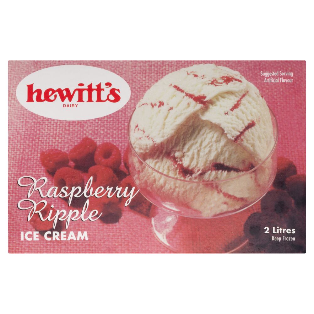 Hewitt's Dairy Raspberry Ripple Ice Cream 2L