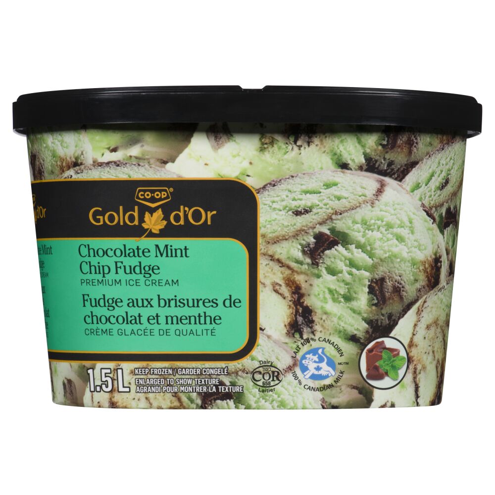 CO-OP Gold Mint, Fudge & Chocolatey Chunks Ice Cream 1.5L