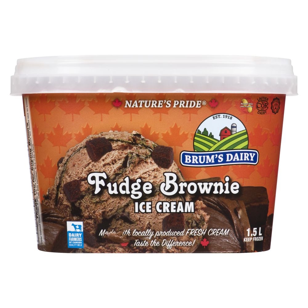 Brum's Dairy Fudge Brownie Ice Cream 1.5L