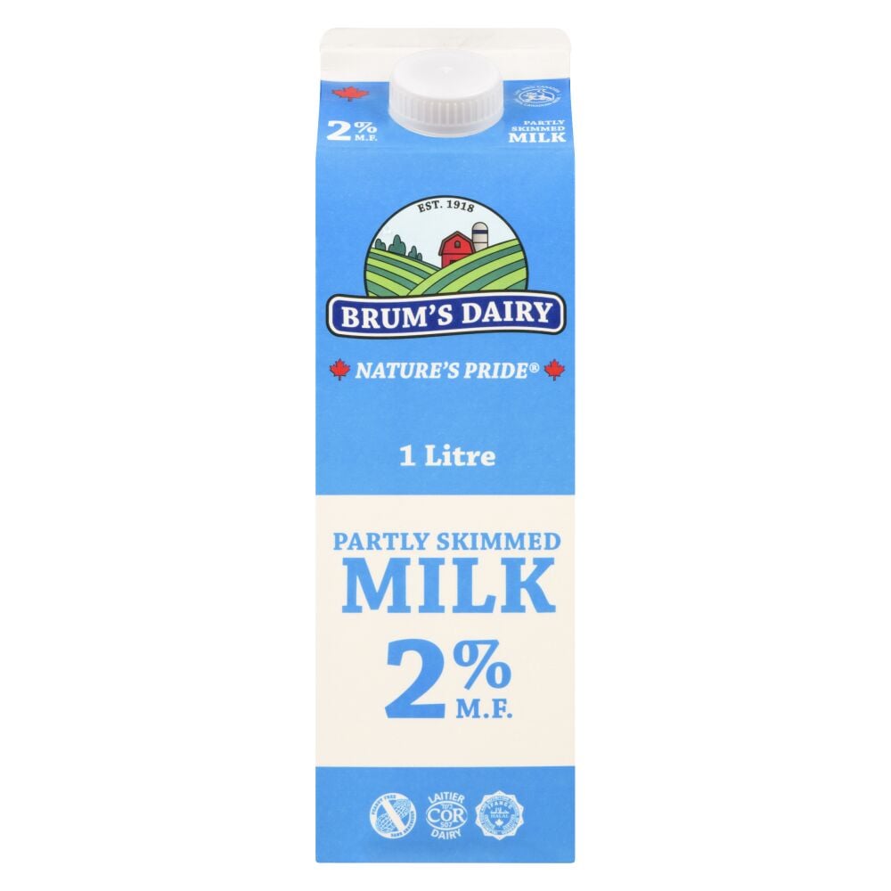 Brum's Dairy Partly Skimmed Milk 2% M.F. 1L