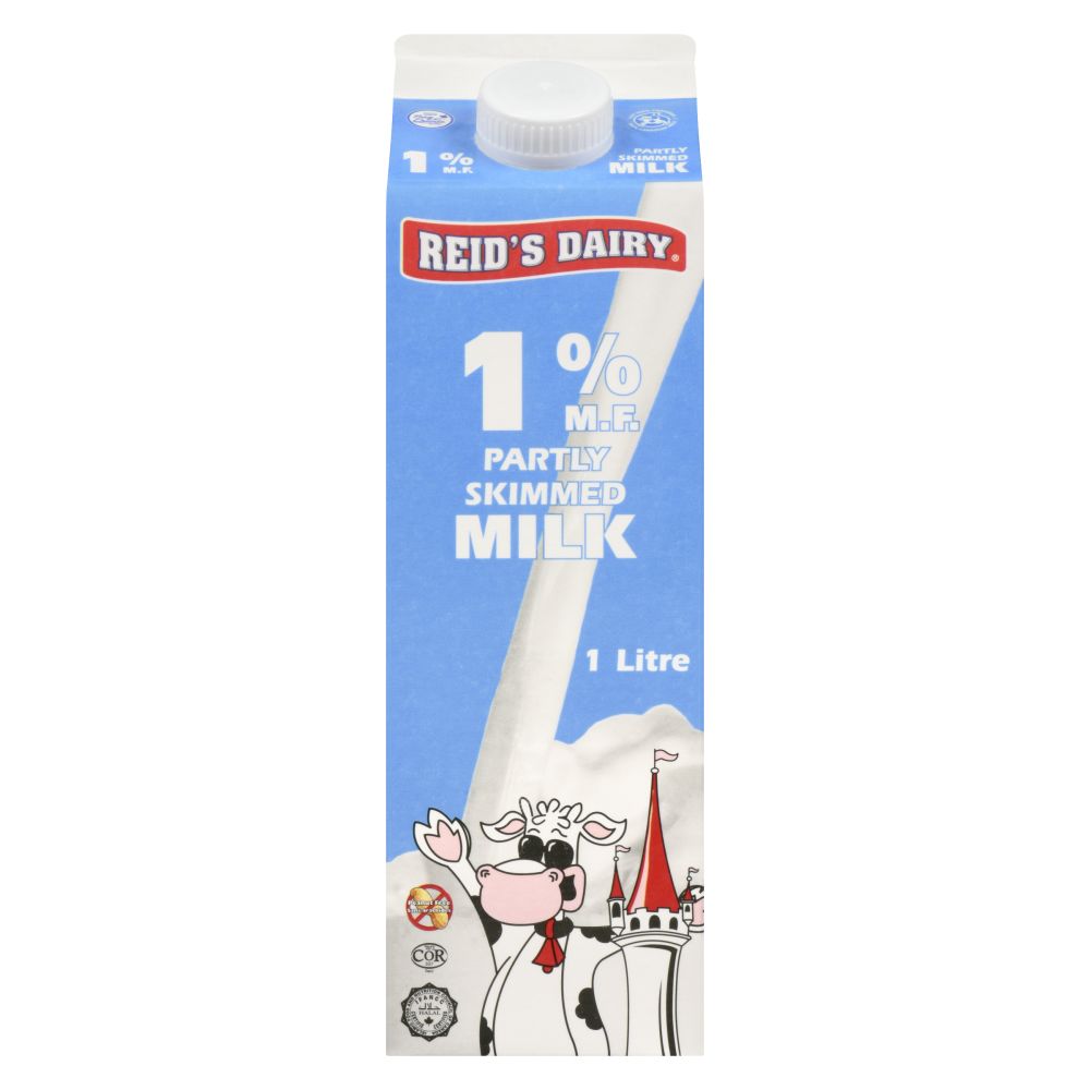 Reid's Dairy Partly Skimmed Milk 1% M.F. 1L