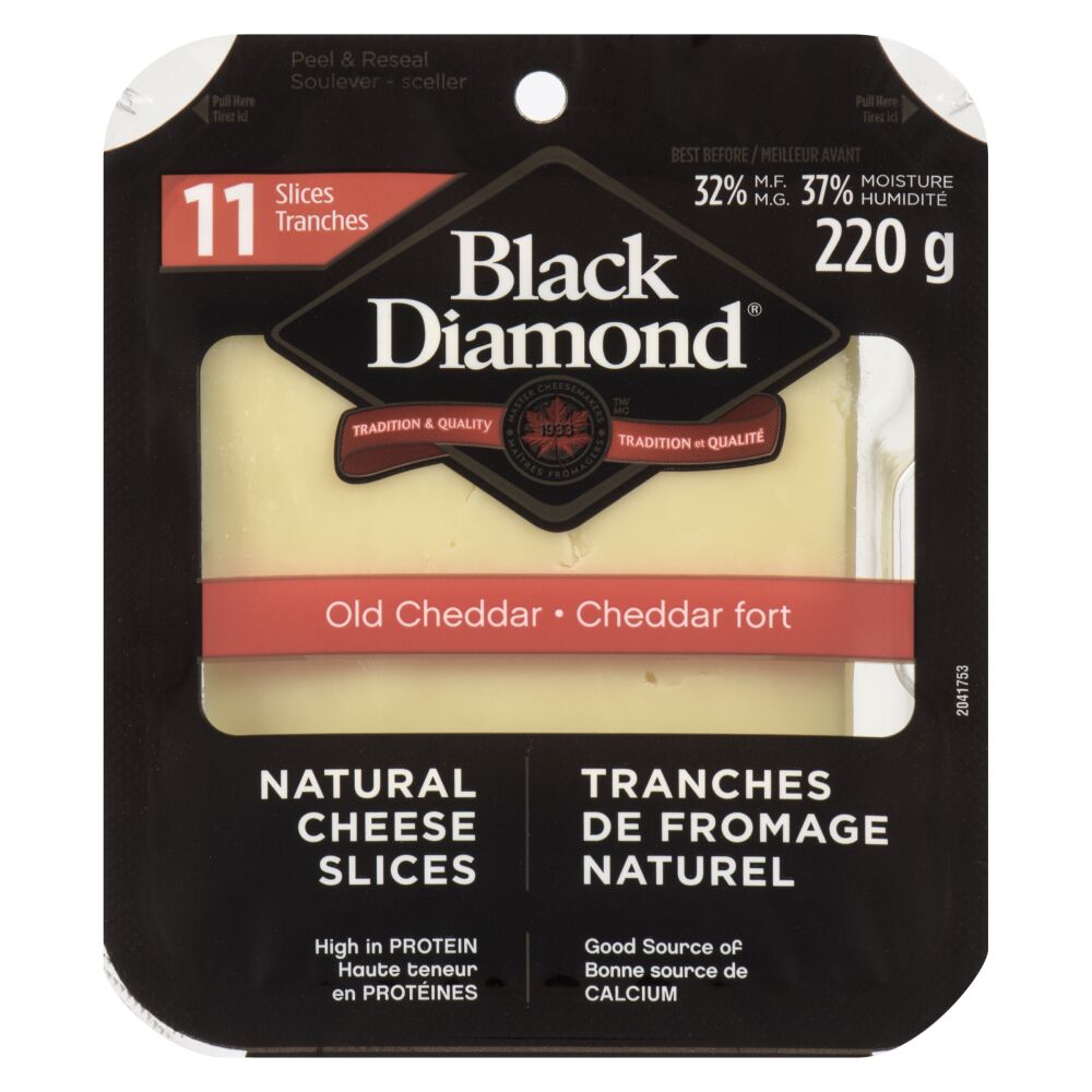 Black Diamond Sliced Old White Cheddar 220g