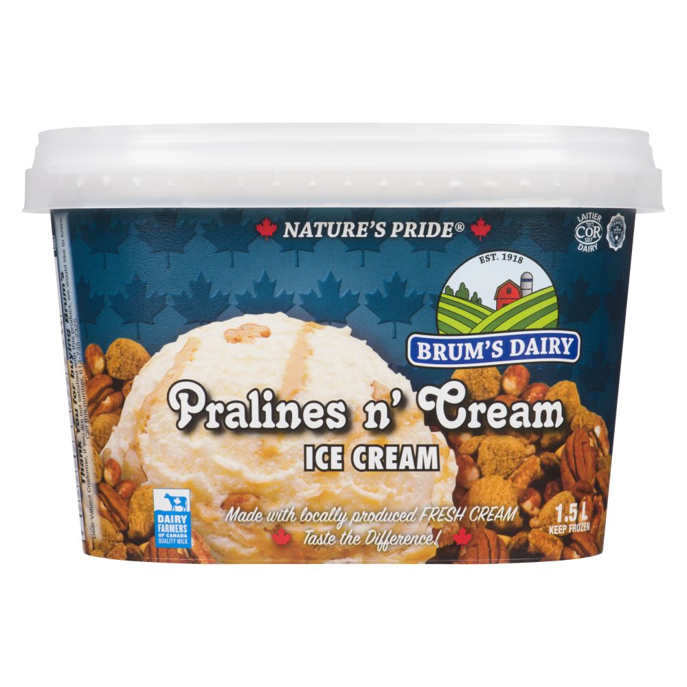 Brum's Dairy Pralines & Cream Ice Cream 1.5L
