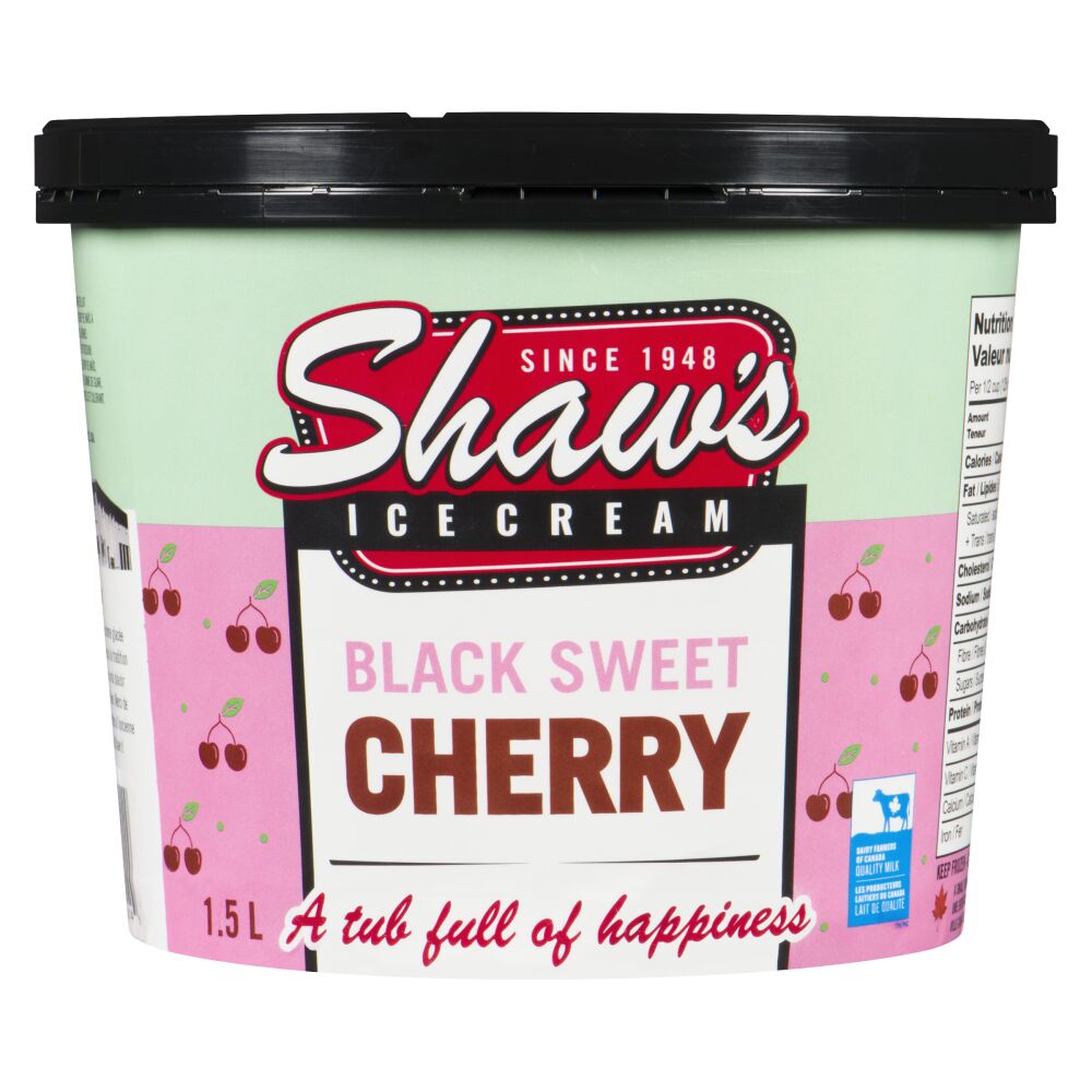 Shaw's Ice Cream Black Sweet Cherry Ice Cream 1.5L