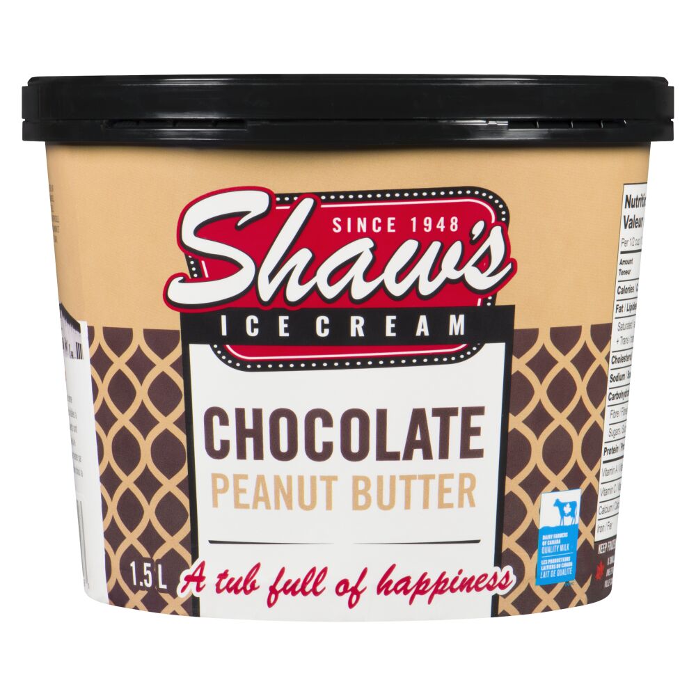 Shaw's Ice Cream Chocolate Peanut Butter Ice Cream 1.5L