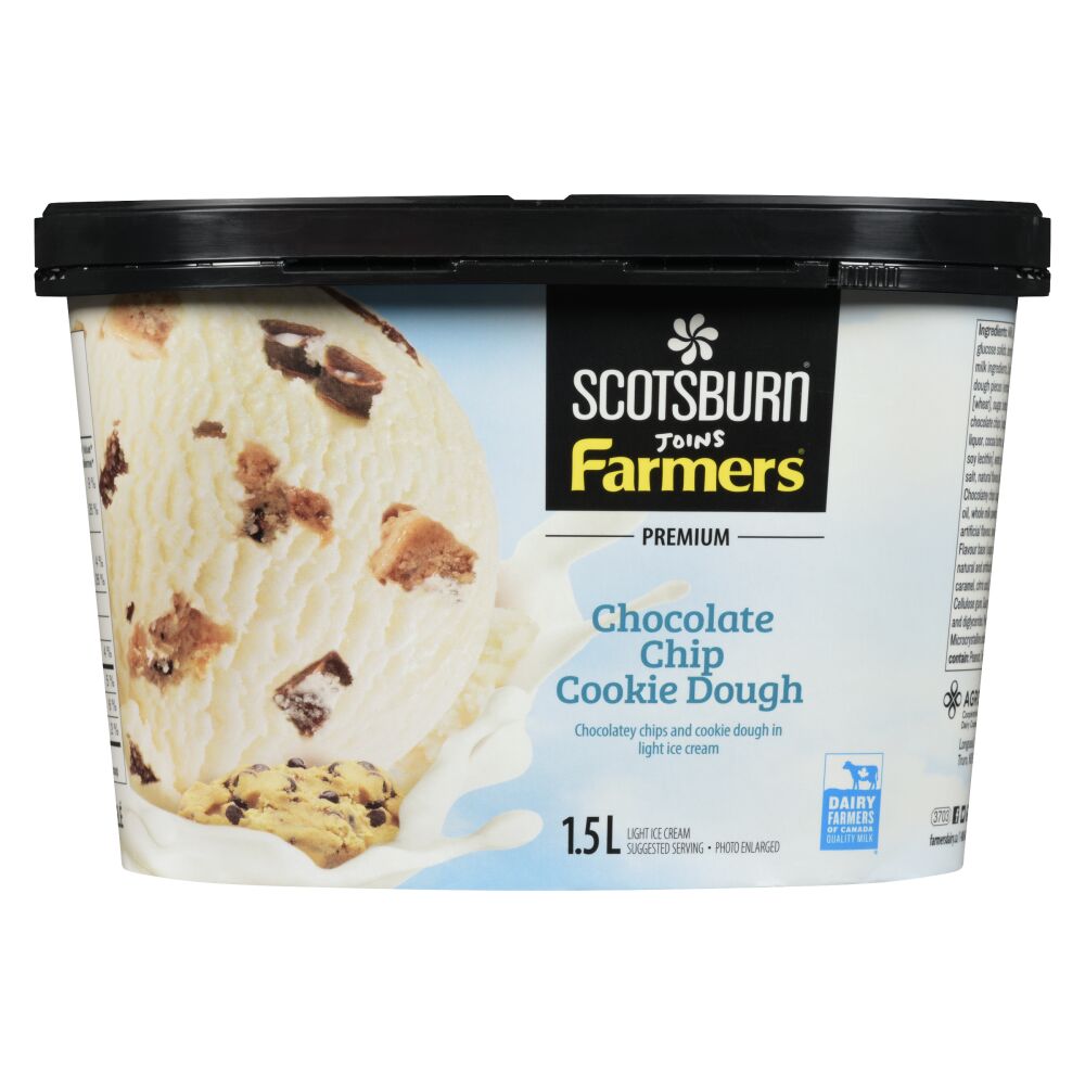 Scotsburn Joins Farmers Chocolate Chip Cookie Dough Light Ice Cream 1.5L