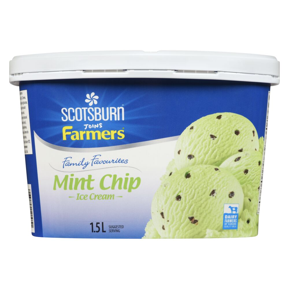 Scotsburn Joins Farmers Mint Chip Ice Cream 1.5L