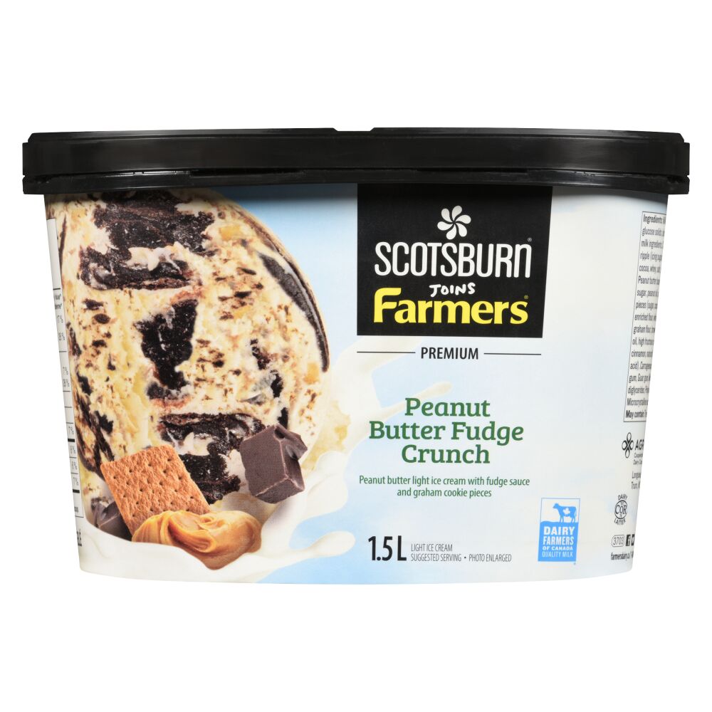 Scotsburn Joins Farmers Peanut Butter Fudge Crunch Ice Cream 1.5L