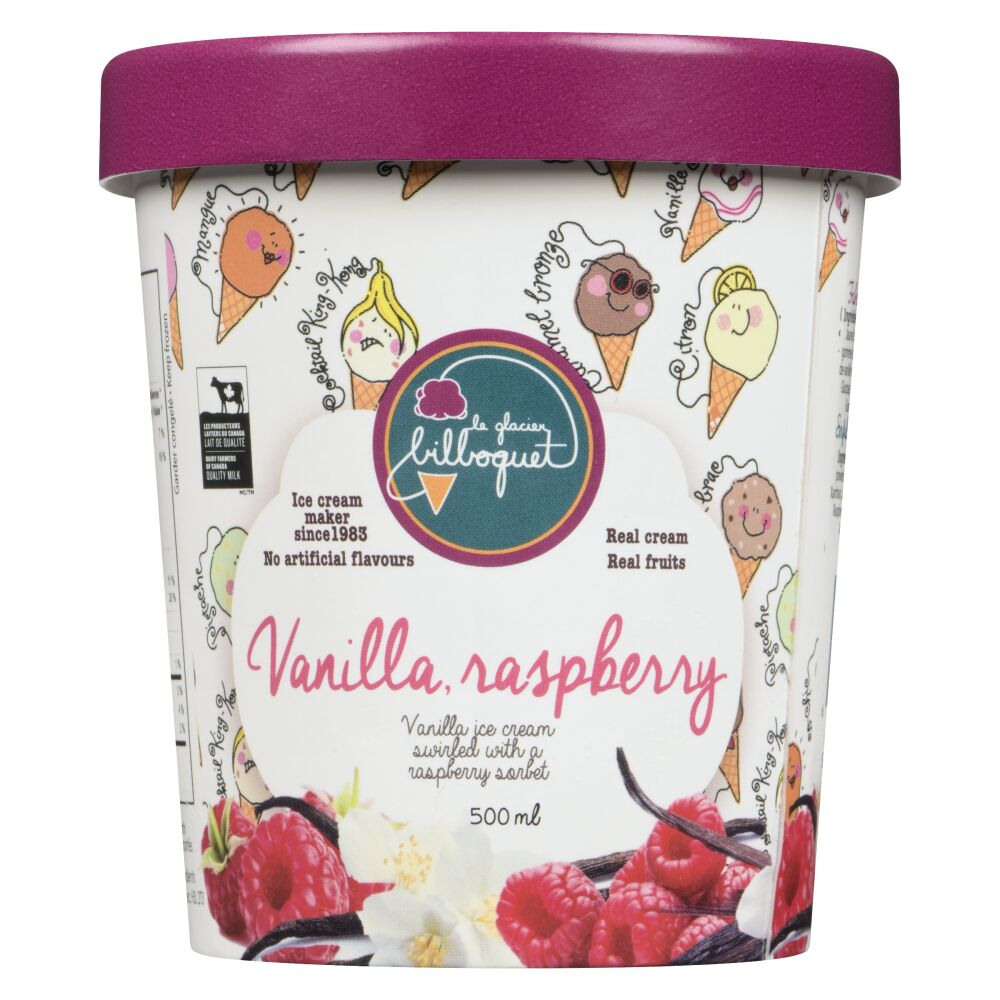 Le glacier bilboquet Vanilla Raspberry Ice Cream 500ml