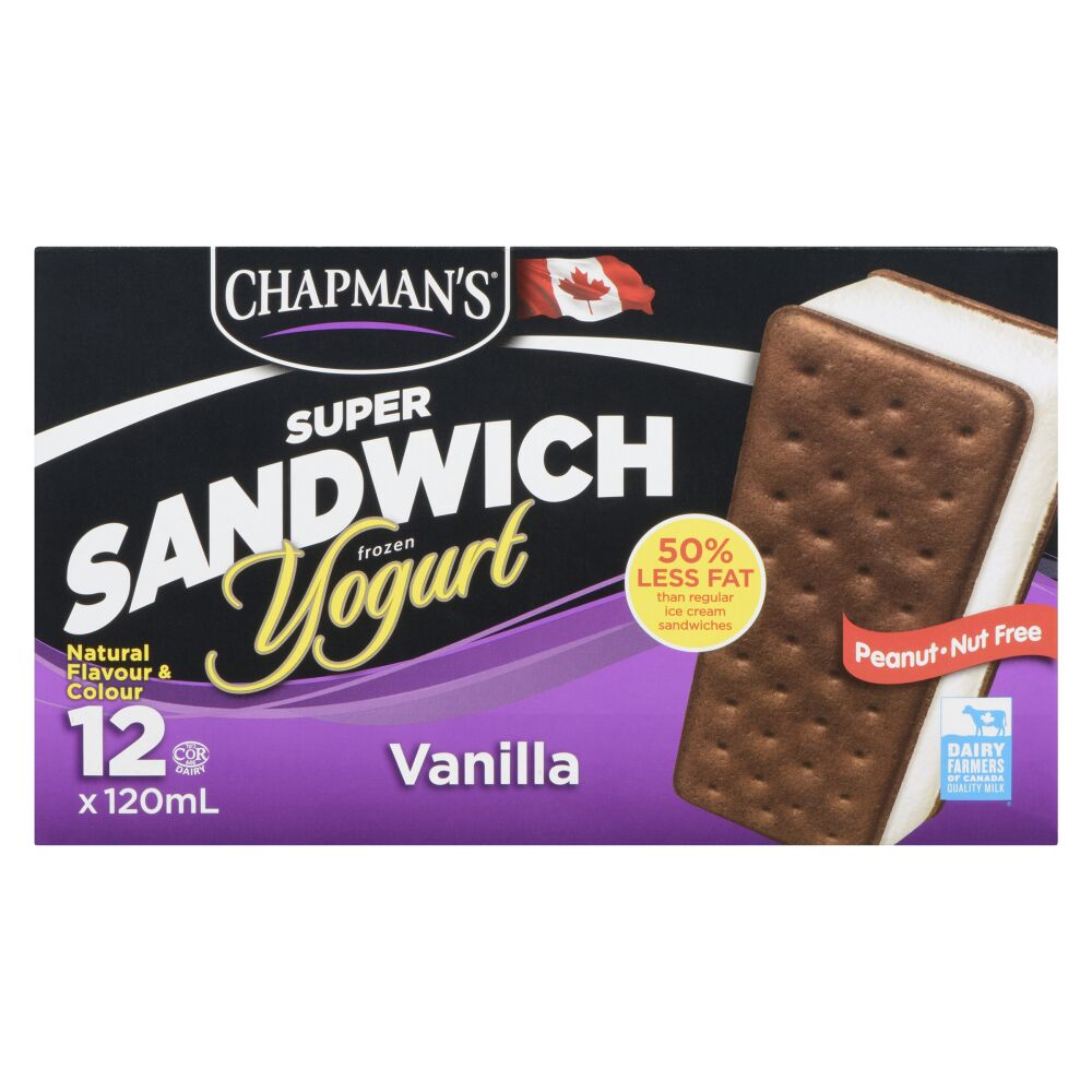 Chapman's Vanilla Frozen Yogurt Super Sandwich 12x120ml