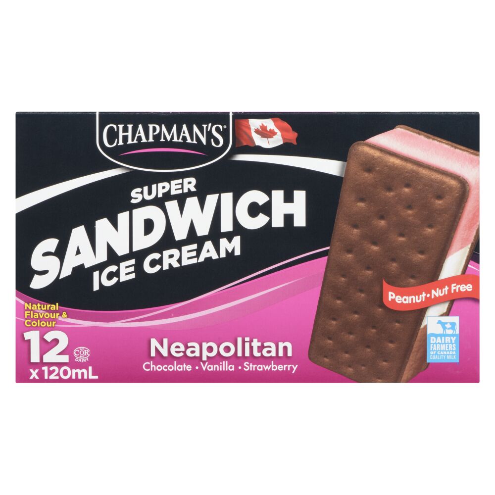 Chapman's Neapolitan Super Ice Cream Sandwiches 12x120ml