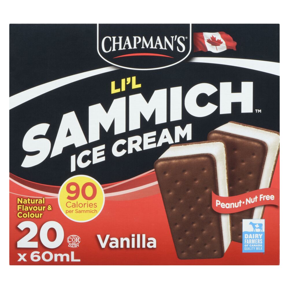 Chapman's Li'L Sammich Ice Cream Vanilla 20x60ml