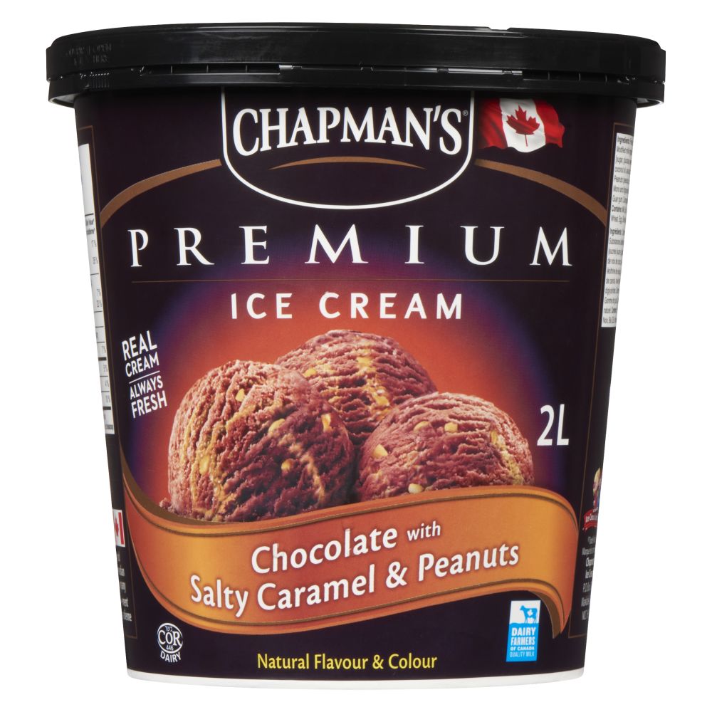 Chapman's Chocolate Salty Caramel & Peanuts Premium Ice Cream 2L