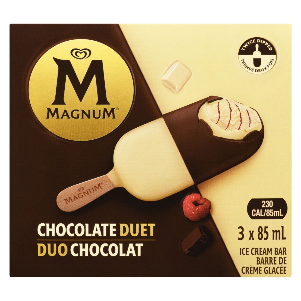 Magnum Chocolate Duet Ice Cream Bars 3x85ml