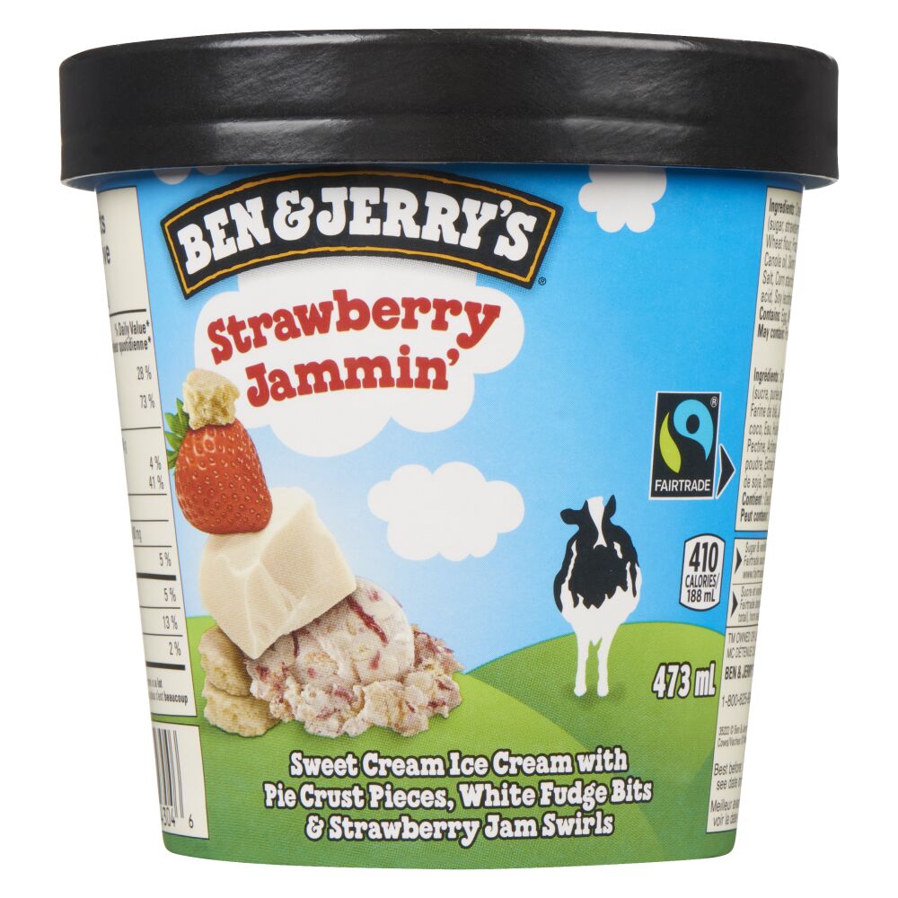 Ben & Jerry's Strawberry Jammin' Ice Cream 473ml