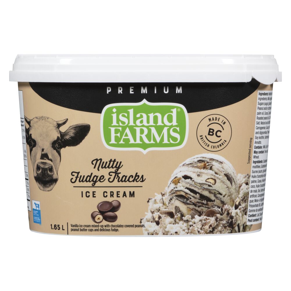 Island Farms Nutty Fudge Tracks Premium Ice Cream 1.65L