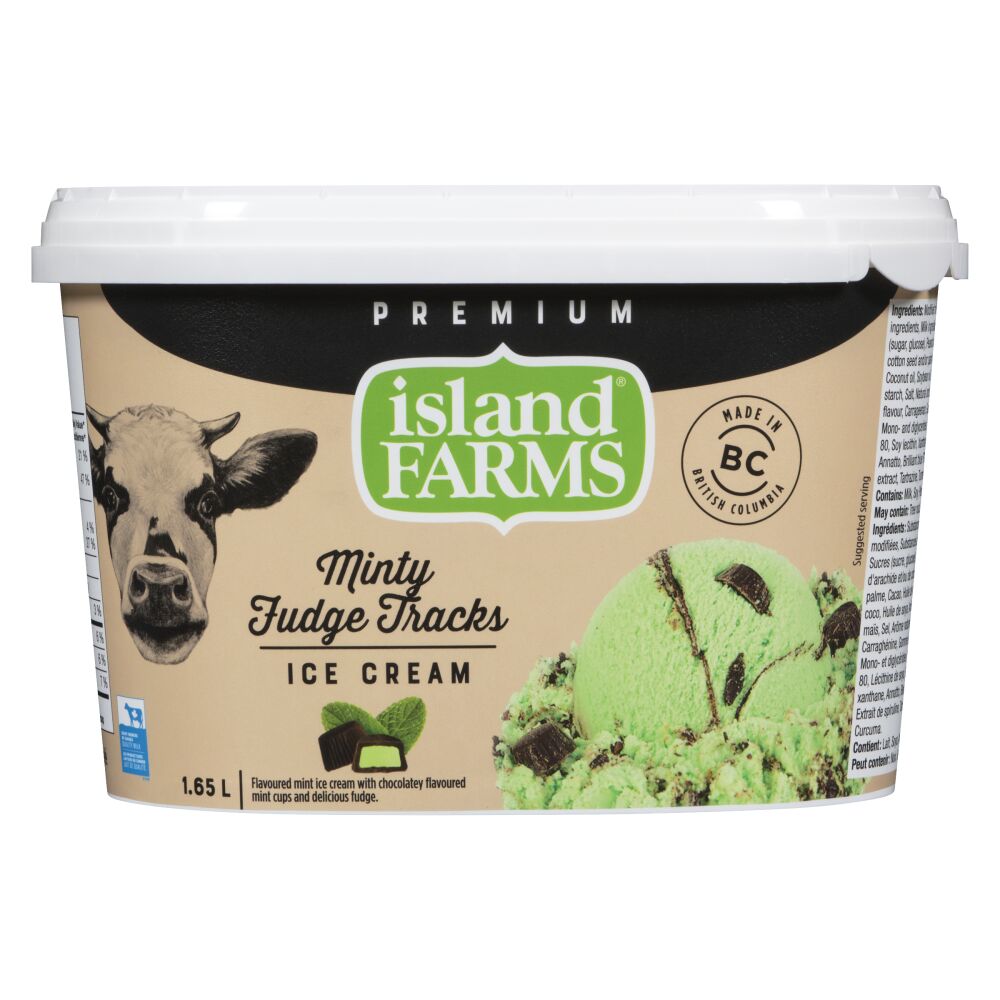 Island Farms Minty Fudge Tracks Premium Ice Cream 1.65L