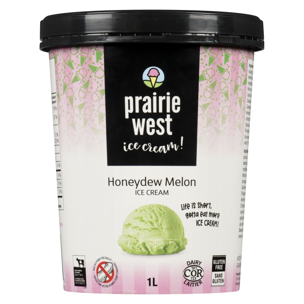 Prairie West Ice Cream! Honeydew Melon Ice Cream 1L