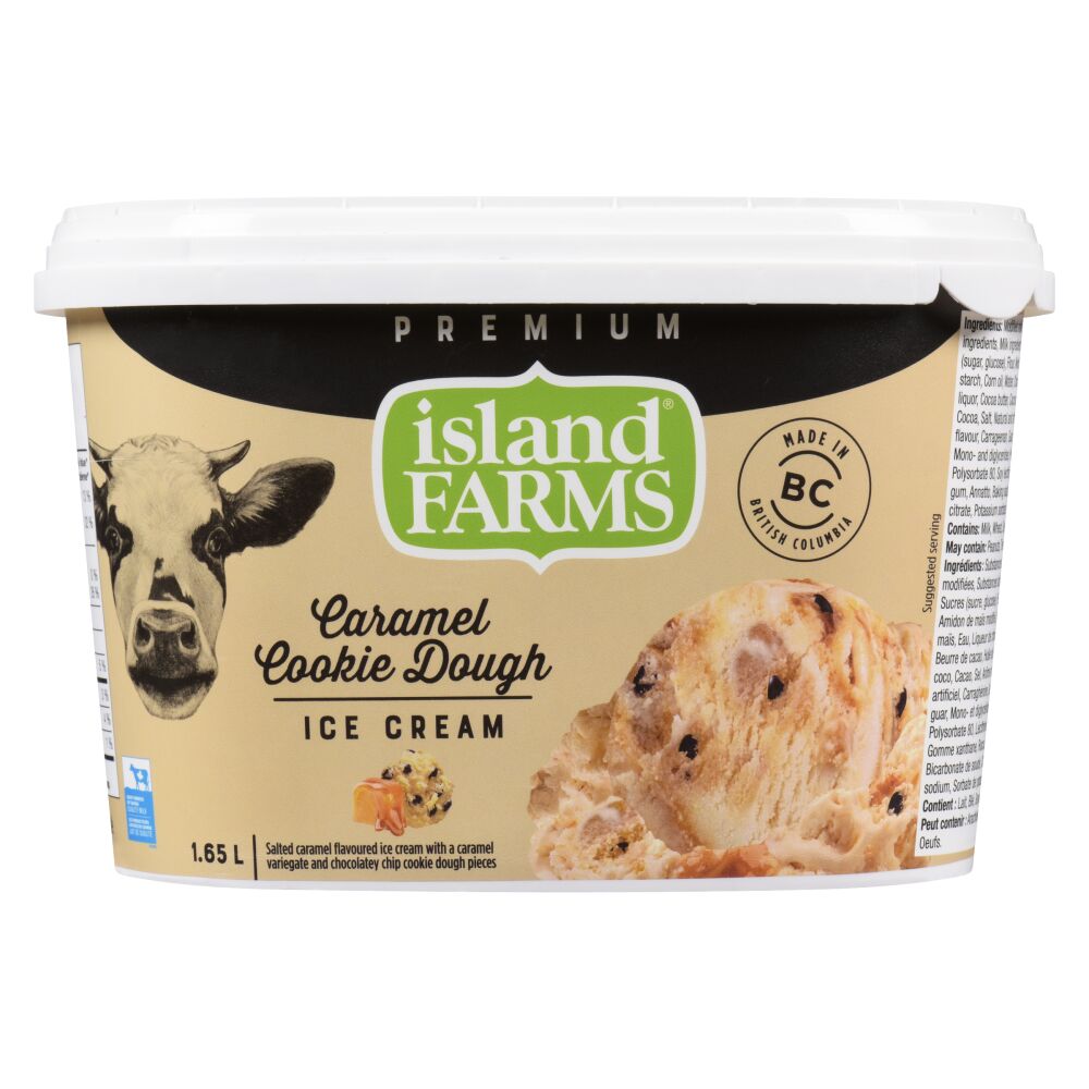 Island Farms Caramel And Cookie Dough Premium Ice Cream 1.65L