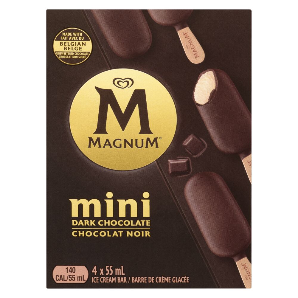 Magnum Mini Dark Chocolate Ice Cream Bars 4x55ml