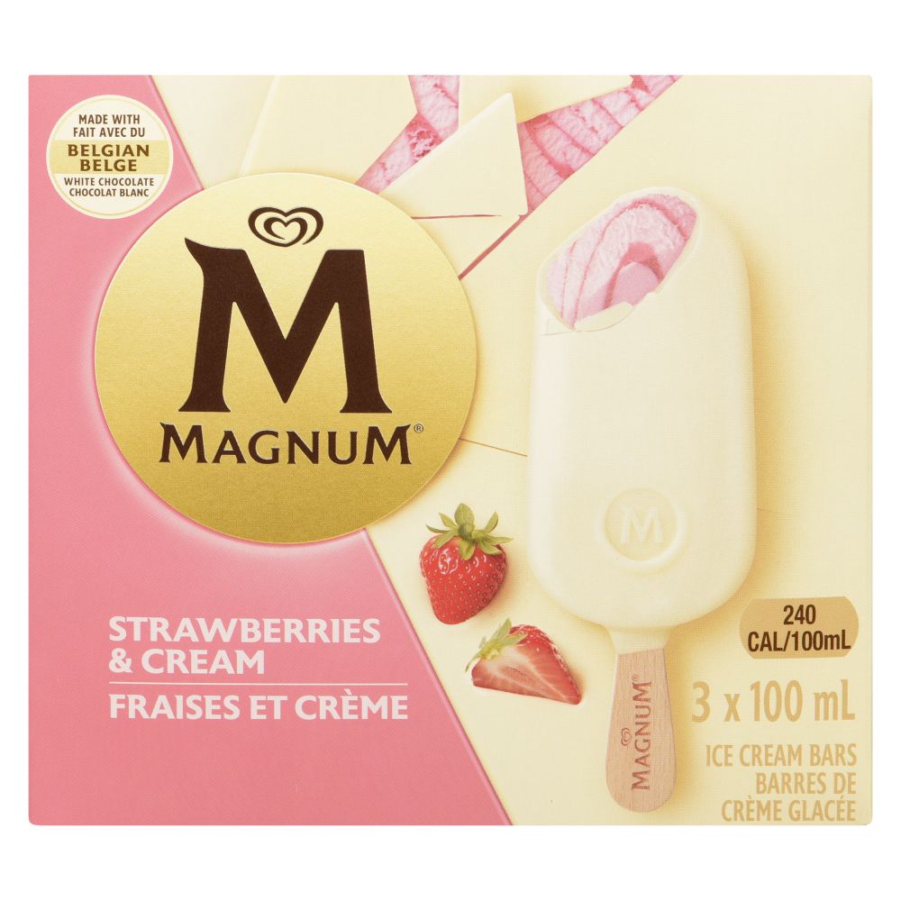 Magnum Strawberries & Cream Ice Cream Bars 3x100ml