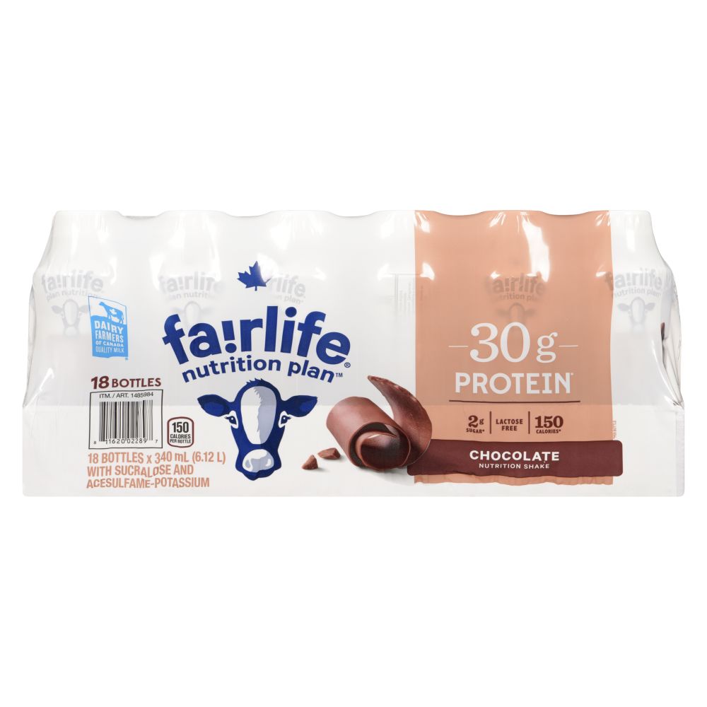 Fairlife Nutrition Plan Chocolate Nutrition Shake 2% M.F. 18x340ml