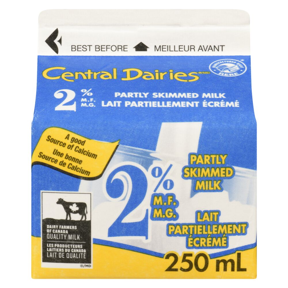 Central Dairies Partly Skimmed Milk 2% M.F. 250ml
