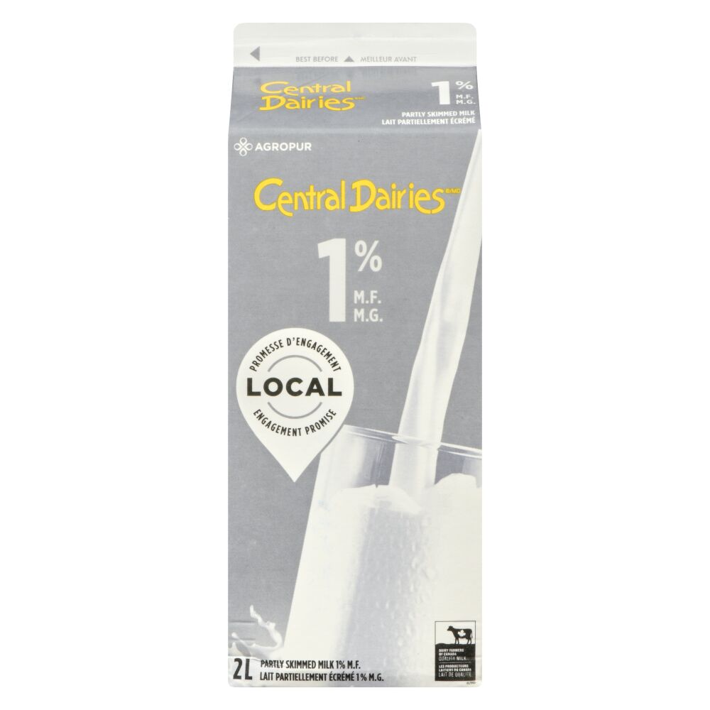 Central Dairies Partly Skimmed Milk 1% M.F. 2L