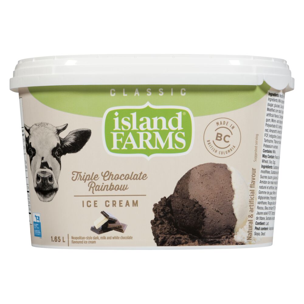 Island Farms Classic Triple Chocolate Rainbow Ice Cream 1.65L