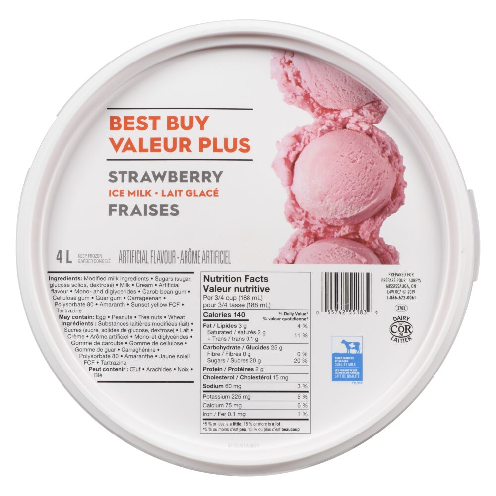 Best Buy Strawberry Ice Milk 4L