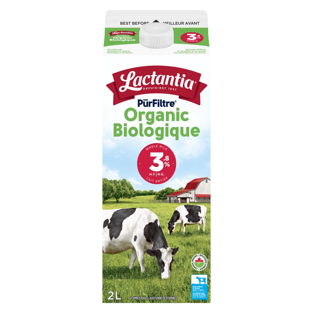 Lactantia Organic Whole Milk 3.8% M.F. 2L